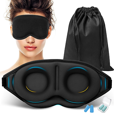 Elehold Sleep Eye Mask, with Adjustable Strap, Weighted 3D Sleep Mask (3.5oz/100 ELEHOLD Not Applicable