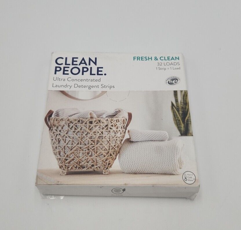 Clean People Laundry Detergent Sheets 32 Plant-Based Fresh & Clean New  THE CLEAN PEOPLE Na
