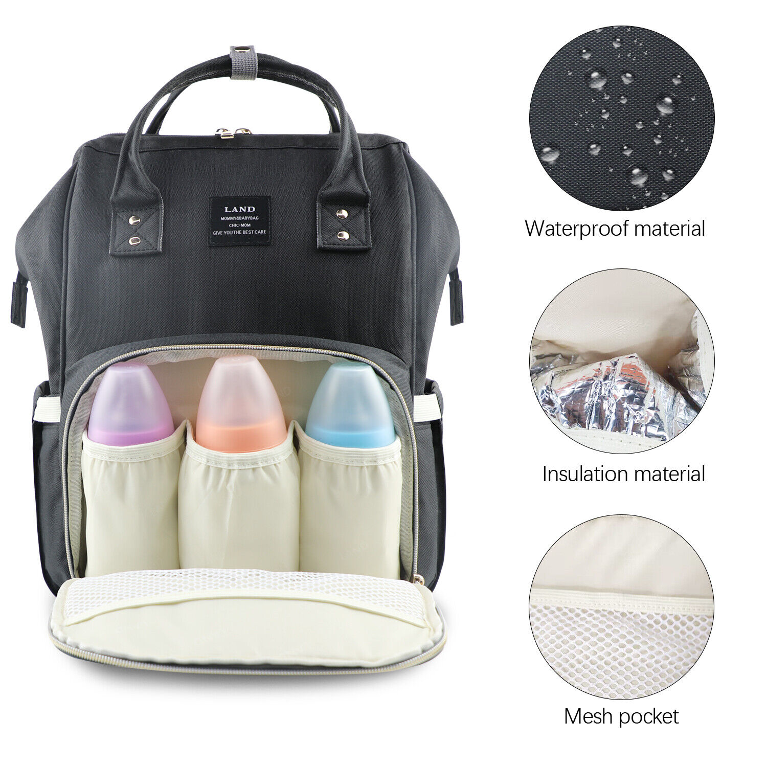 LAND LEQUEEN Baby Diaper Bag Mummy Maternity Nappy Large Changing Backpack LAND Does Not Apply - фотография #9