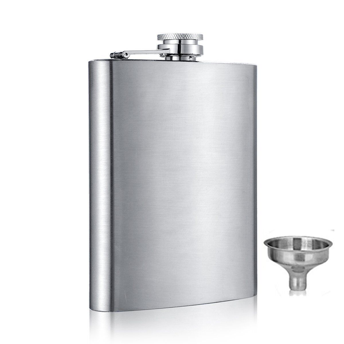Stainless Steel Pocket Hip Flask -6 8 10 oz Liquor Flask with Screw Cap & Funnel TIKA Does Not Apply