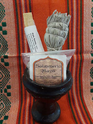 🧿Triple Power Smudge Kit! Copal, Palo Santo & White Sage for Protection, Cleans Mango Mantras