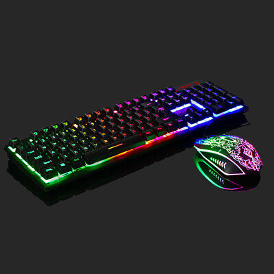 Rainbow LED Gaming Keyboard and Mouse Set Multi-Colored Backlight Mouse Unbranded - фотография #5