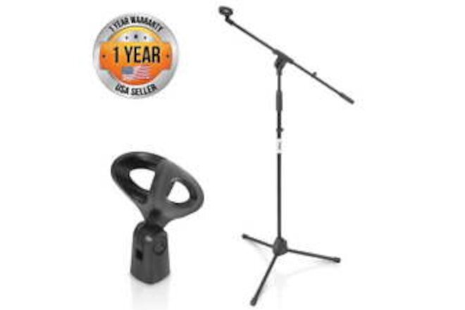 Foldable Tripod Microphone Stand - Universal Mic Mount and Height Adjustable