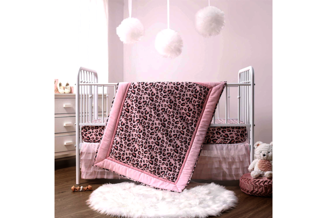 Leopard Love 3 Piece Baby Girl Micorfiber Crib Bedding Set by The Peanutshell