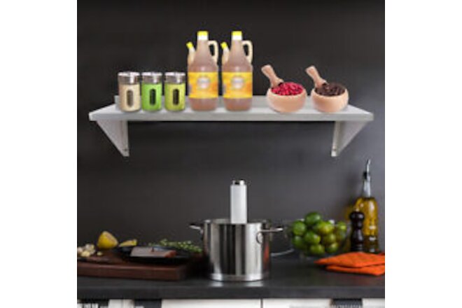 Stainless Steel Wall-mounted Shelf Restaurant Rack for Kitchen Restaurant 12x36"