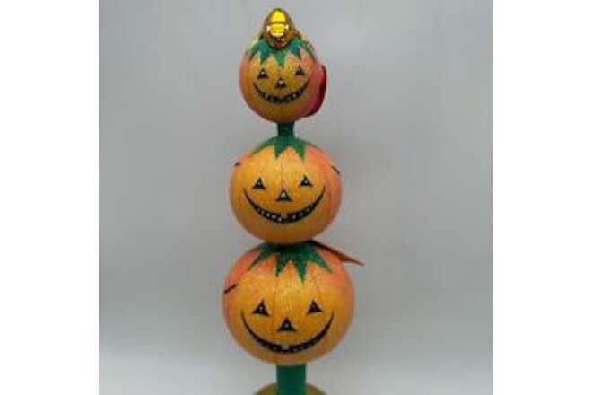 2004 Patricia Breen Chameleon Finial Halloween 13" Ornament Orange Pumpin
