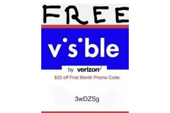 FREE 🤩 Visible promo code: 3wDZSg for $20 off unlimited phone plan by Verizon
