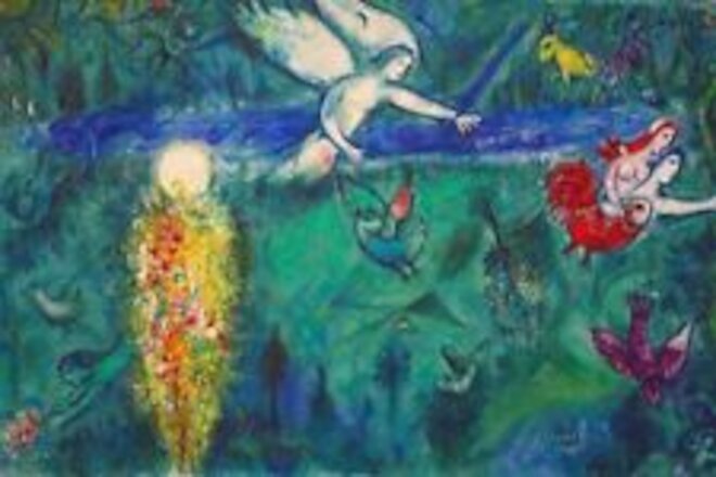 Marc Chagall, Adam and Eve Expelled From Paradise - Gallery Wrapped, Famous P...