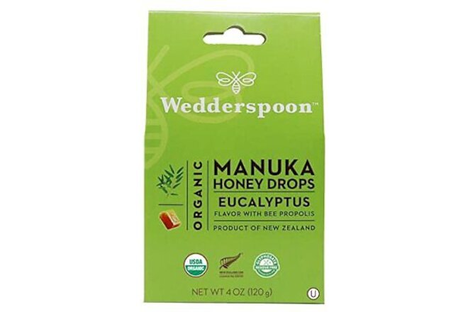 Organic Manuka Honey Drops, Eucalyptus & Bee Propolis, 20 Count (4oz) (Pack o...