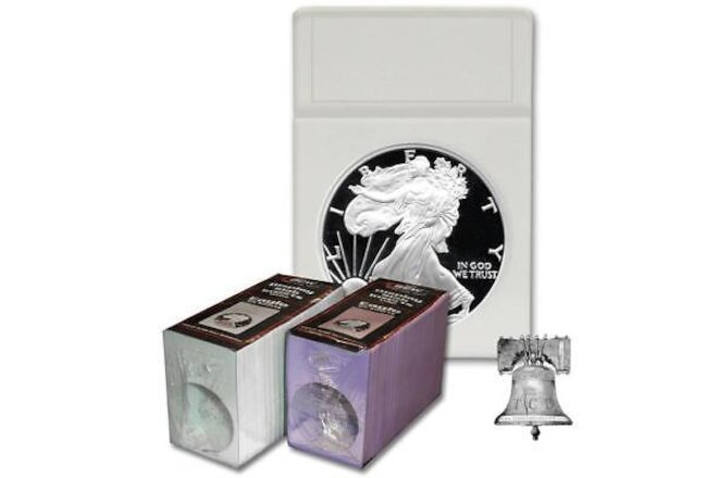 25 BCW American Silver Eagle Coin Holder Display Slab INSERTS 40.6mm White Foam