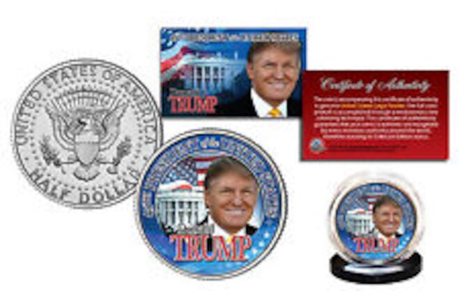 DONALD TRUMP 45th PRESIDENT Official 2016 JFK Half Dollar U.S. Coin WHITE HOUSE