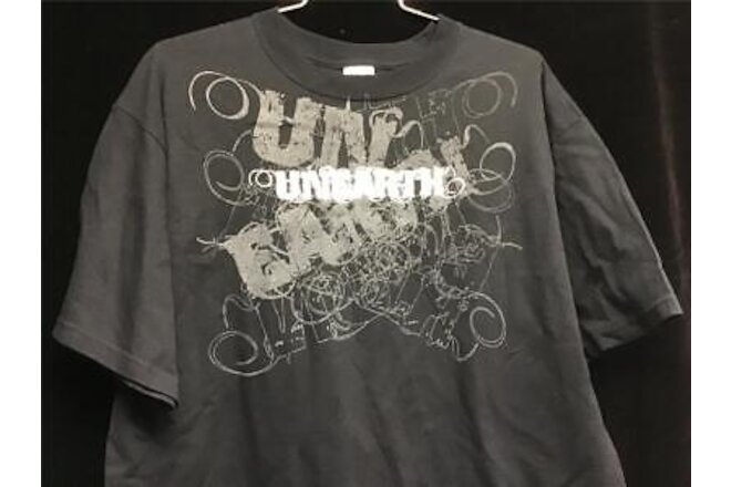 Tour Shirt Unearth Band Shades of Gray Logo Shirt Black LARGE