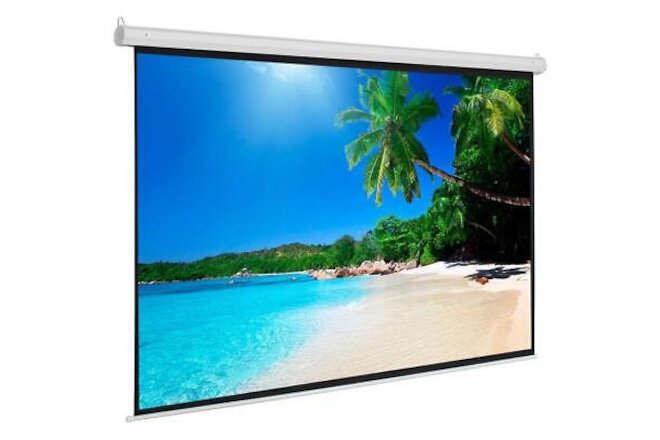100 in 4:3 Projector Projection Screen Pull Down 1:3 Gain Home Theater Movie