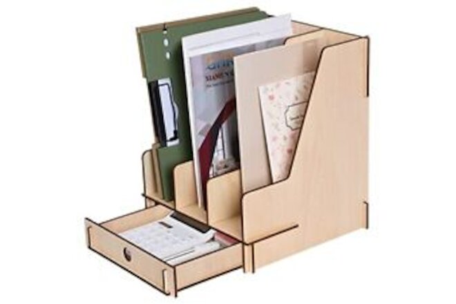 Wooden Magazine File Holder with Sliding Wood Magazine File Holder with Drawer