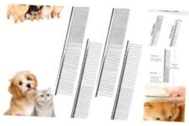 4 PCS Stainless-Steel Comb Dog Combs for Knots, Mats & Loose Hair Removal -