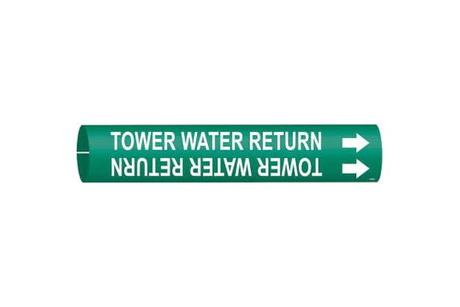 BRADY 4143-C Pipe Mrkr,Tower Water Return,2in H,2in W