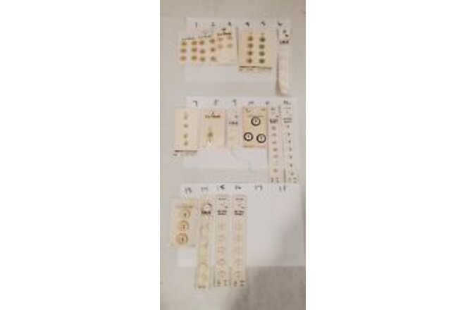 LOT: Vintage Buttons On 16 Cards - Whites / Clear (76 Buttons) NEW