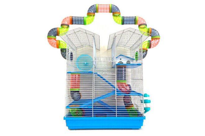 5-Levels Large Twin Towner Syrian Hamster Habitat Rodent Gerbil Home Mouse Mice