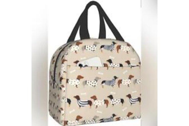 Cute Dachshunds Insulated Tote Lunch Bag.