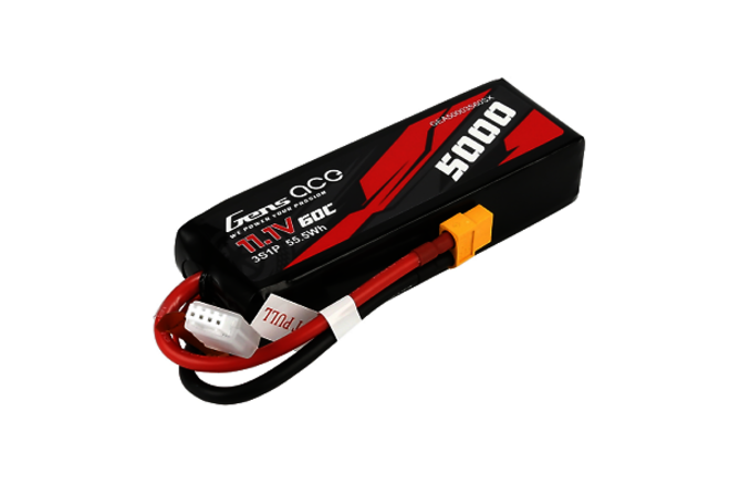Gens Ace 5000mAh 3S1P 11.1V 60C Short-Size Lipo Battery Pack with XT60 Plug