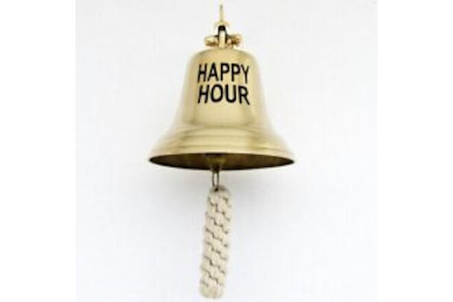 Treasure Gurus Large Solid Brass Happy Hour Bar Bell