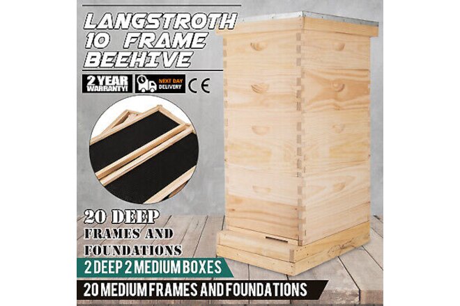 Complete 40 Frame Bee Hive 4 Box With Frames Beehive Frame for Beekeeping Kit
