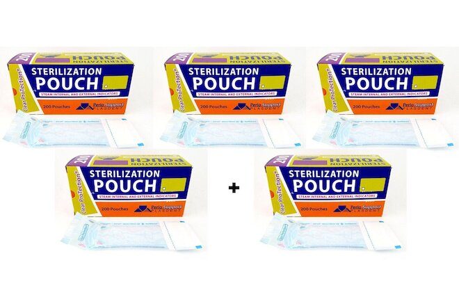 Sterilization Pouch POH312-9 3.5"x9, PlastDent Dental 200pcs/box (4+1 Bx FREE)