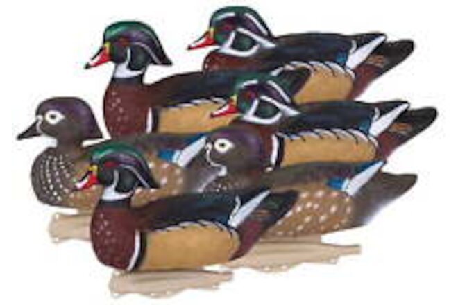 15.5 inch, Wood Duck Decoys, Waterfowl Duck Decoys, 6 Pack, 7.05 Pounds