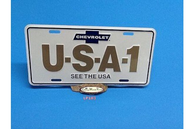 CHEVROLET USA-1 ALUMINUM LICENSE PLATE EMBOSSED TAG SEE THE USA