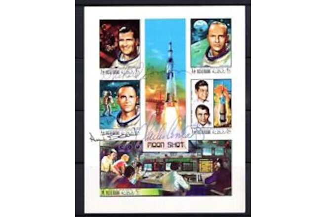 UAE 1969 Apollo 12 Entire Space Crew Autographed Souvenir Sheet Ras Al Khaima
