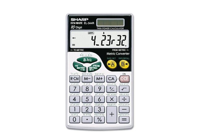 Metric Conversion Wallet Calculator, 10-digit Lcd
