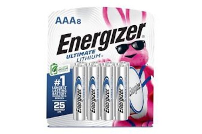Energizer AAA Batteries, Ultimate Triple A Battery Lithium, 8 Count 8, Silver