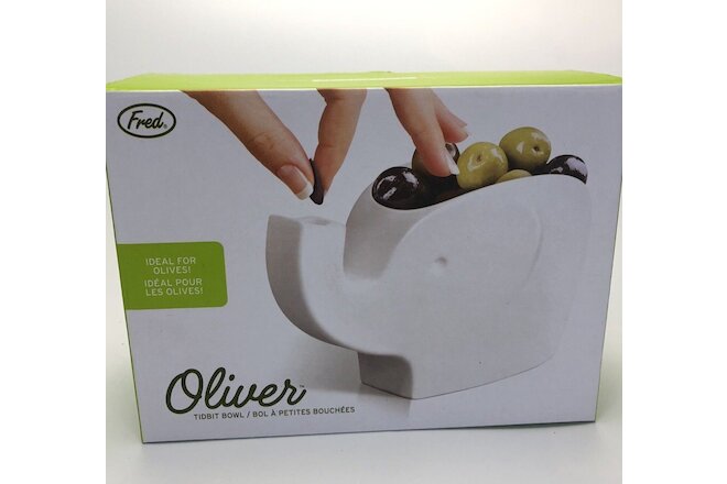 Oliver The Elephant By Fred Tidbit Bowl Server Olive Pits And Shells Down NEW!