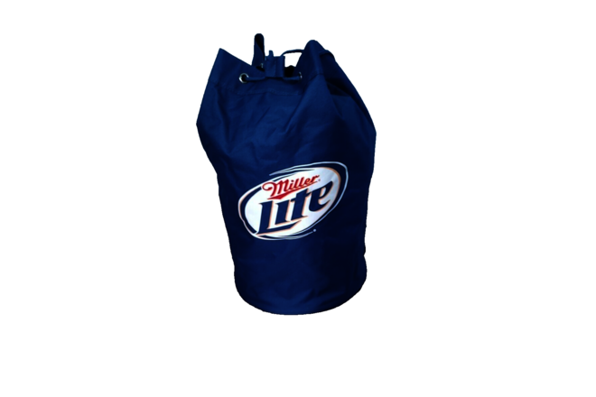 Miller Lite Cooler Backpack NEW Blue one or 2 handles 18" tall diameter 10.5"