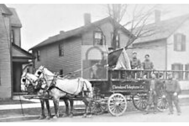 Cleveland Telephone Co Horse Drawn Wagon Ohio OH 11x17 CANVAS POSTER