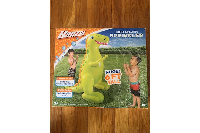 Banzai Dino Splash Sprinkler Lawn Summer Yard Water T Rex