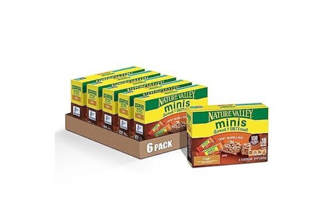 Nature Valley Mini Granola Bars, Sweet and Salty Nut, Peanut, 0.7 oz, 10 ct (Pac