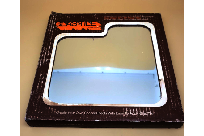 Vintage NEW 1970s Mirrored Hoyne Glas-Tile 12x12 Clear Mirror *SEALED BOX OF 12*