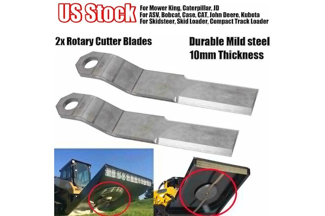 For Mower King Skidsteer Brush Hog Cutter Replacement Blades Pair 10mm Steel