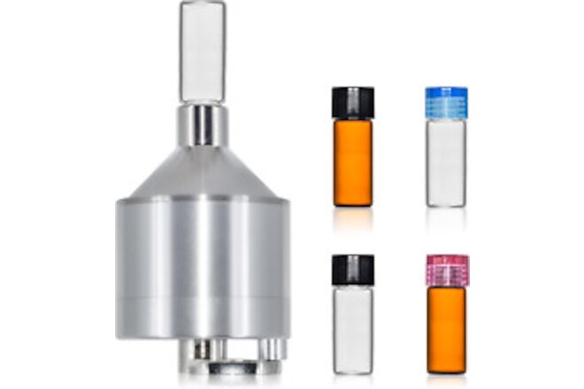Aluminium Alloy Grinder, Portable Spice Grinder with Storage Bottle, Silver, 1+4