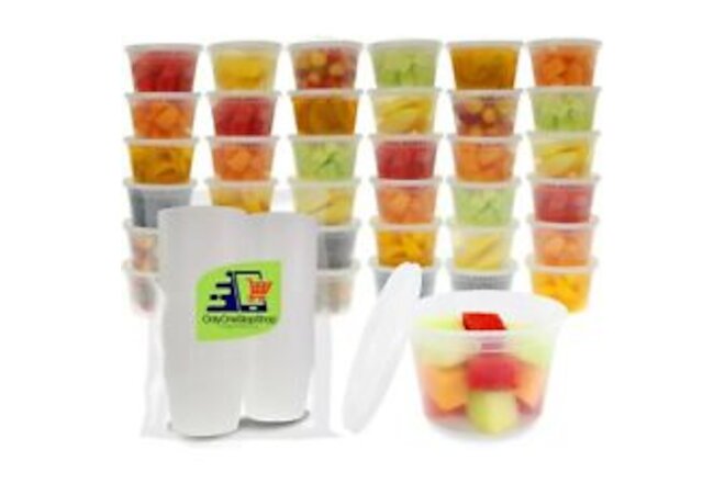 16 oz. Round Clear Microwaveable Deli Food Freezer Soup Container w/Lid 240 Pack