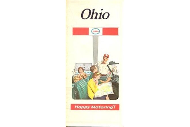 1971 HUMBLE OIL Road Map OHIO Columbus Youngstown Akron