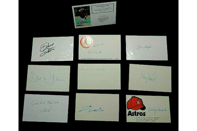 Lot of 10  Baseball Players  Signed 3x5 Index Card  Lot #7