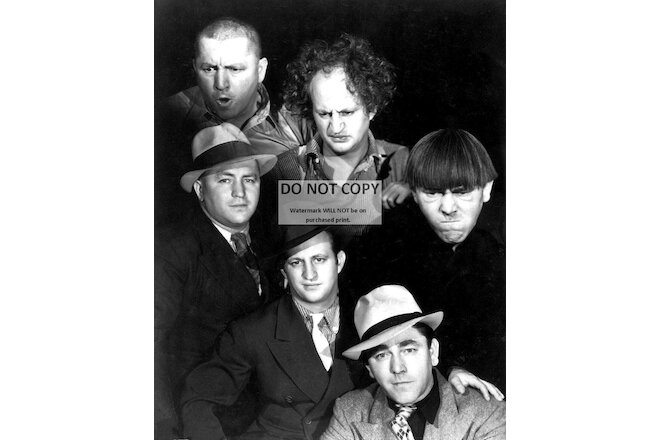 THE THREE STOOGES IN AND OUT OF CHARACTER - 8X10 PUBLICITY PHOTO (RT623)