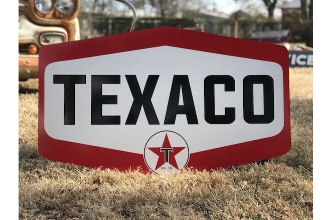 Antique Vintage Old Style Texaco Motor Oil Sign