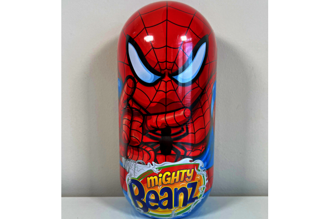 Spiderman Mighty Beanz 10" Tin Plastic Case - Holds 40+ Beanz - New & Sealed