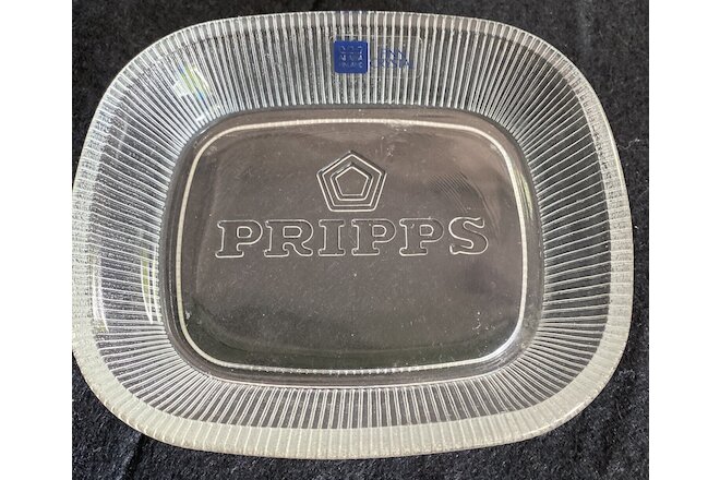 1970’s Arabia Finland PRIPPS Beer Advertising Crystal Glass Peanut Tray Dish