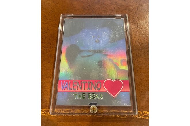 Ty Beanie Babies 1999 Rare Bear Foil Hologram Card - Valentino (Green)- 658/8888
