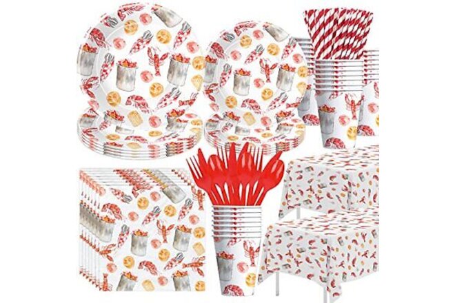 Crawfish Boil Party Supplies - Lobster Boil Party Decorations Tableware, Plat...