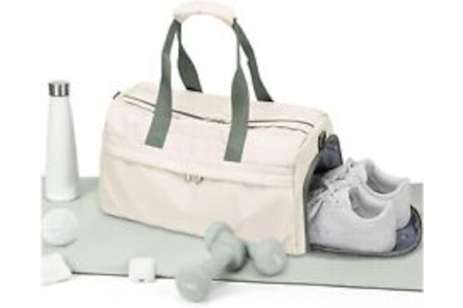 Travel Duffel Bag, Sports Gym Tote Shoulder Weekender L7-Beige Green